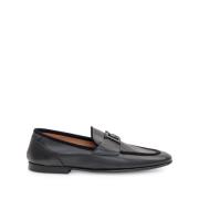 Sorte flate sko Logo Plaque Loafers