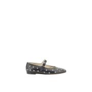 Studded Leather Mary Jane Ballet Flats