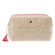 Terry Quilted Make-Up Pung Stor Sand W/Bubblegum Rosa