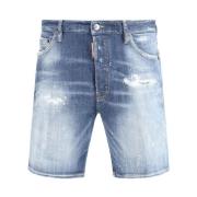 Slitte denimshorts med slitt effekt