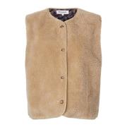 Beige Vest med Stjernemønster