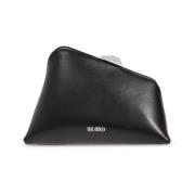 Svart Clutch Veske Elegant Asymmetrisk Design