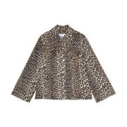 Brun Animal Print Parka Kåpe