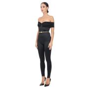 Svart Elegant Jumpsuit med Lurex Bånd