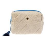 Terry Quilted Make-Up Pung Liten Sand W/Ibiza BLÅ