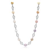 Men's Silver Mariner Chain with Multicolored Pearls