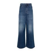 Blå Denim Wide Leg Bukser