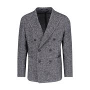 Dobbeltspent Houndstooth Blazer Grå