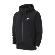 Svart Zip-Up Hoodie med hette