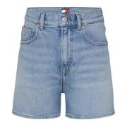 Blå Denim Shorts med Lommer