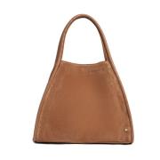 Brun Semsket Shopper Veske