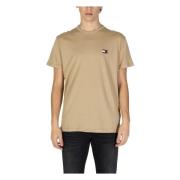 Beige Plain Round Neck Tee