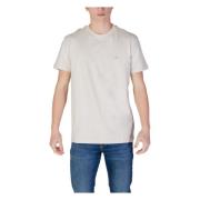 Beige Bomull T-skjorte for Menn