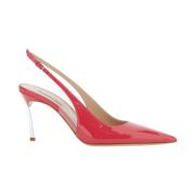 Rosa Slingback Pumps med høy hæl