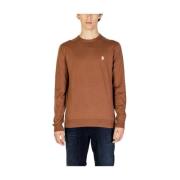 Beige Bomull Crew Neck Sweater