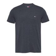 Blå Plain Short Sleeve T-Shirt