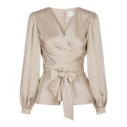 Elegant Sateen Bluse - Champagne