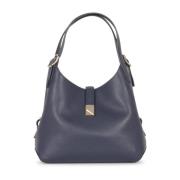 Deco Pebbled Leather Crossbody Tote