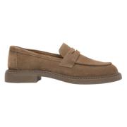 Dame lysebrune Penny Loafers laget av Premium Italiensk Ekte Velour