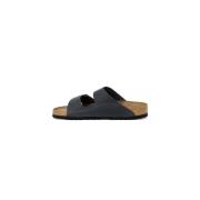 Svart Lær TwoStrap Sandal