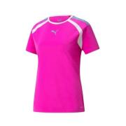 Fuchsia Raglan T-skjorte med Mesh-innlegg