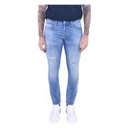 Skinny Fit Lav Midje Jeans Blå