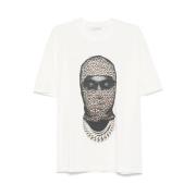 Hvit Logo Print Crew Neck T-skjorte