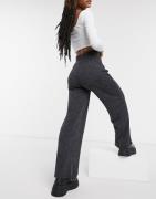 Only jersey wide leg trousers in grey