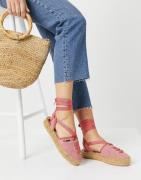 Love Moschino lace up espadrilles in pink