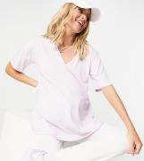 ASOS DESIGN Maternity swing t-shirt with v-neck in lilac-Purple