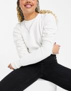 Only sweatshirt with shoulder gathers in cream-White