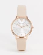 Emporio Armani AR2510 Kappa leather watch in pink