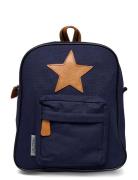 Back Pack, Navy With Leather Star Blue Smallstuff