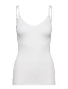 Silk Strap Top W/ Elastic Band White Rosemunde