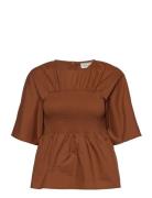 Kalottagz Ss Blouse Brown Gestuz