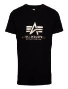 Basic T-Shirt Foil Print Black Alpha Industries