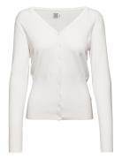 A2708, Milasz High Rib Cardigan White Saint Tropez