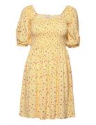 Enzinnia Ss Short Dress Aop 6696 Yellow Envii