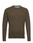 O-Neck Cable Knit Khaki Lindbergh