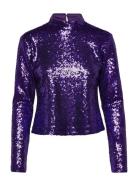 Slfsola Ls Sequins Top B Purple Selected Femme