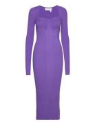 Dense Knit Curved Neck Dress Purple REMAIN Birger Christensen