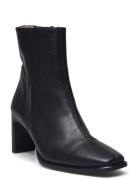 Bootie - Block Heel - With Zippe Black ANGULUS