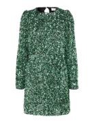 Slfcolyn Ls Short Sequins Dress B Green Selected Femme