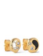 Sparkling Yin Yang Studs Gold Enamel Copenhagen