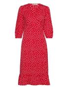 Onlolivia 3/4 Wrap Midi Dress Wvn Red ONLY