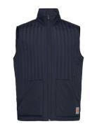 Vertical Quilted Waistcoat Navy Lindbergh