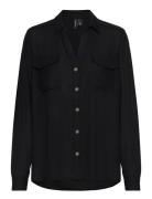 Vmbumpy L/S Shirt New Wvn Ga Noos Black Vero Moda