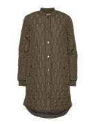 Kashally Quilted Coat Green Kaffe