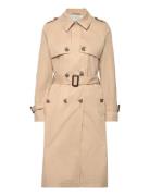 Double-Breasted Trench Coat With Belt Beige Esprit Casual