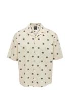 Onstie Rlx Washed Aop Ss Shirt Cream ONLY & SONS
